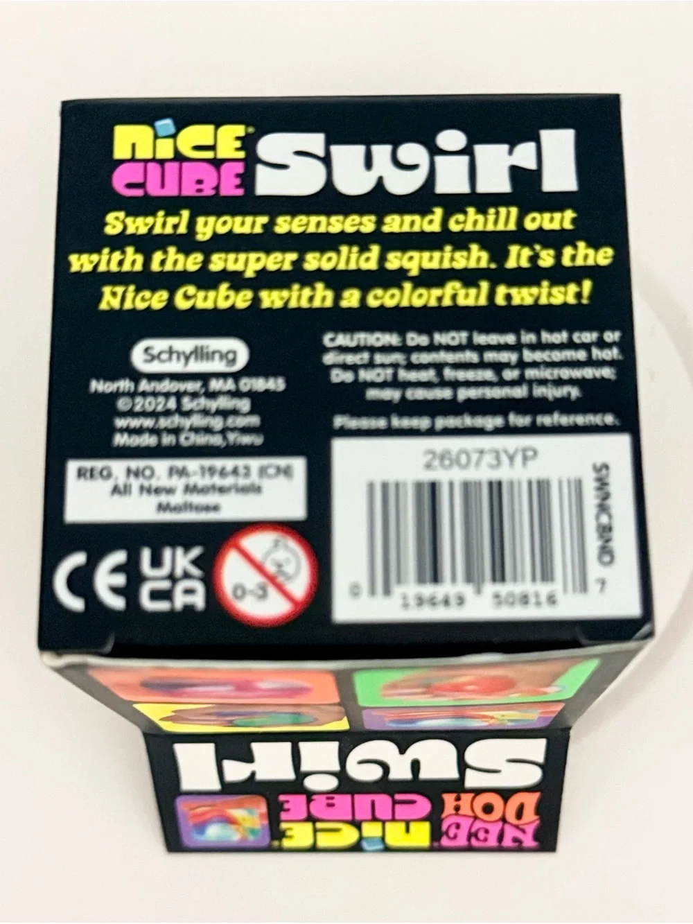 NWT Schylling NeeDoh Nice Cube Swirl Purple Pink White Squishy Toy